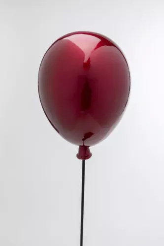 Skulptur Björn Ballong - Svart/Röd, 74cm