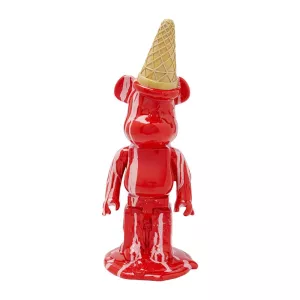 Dekor Glass Björn - Röd 40cm