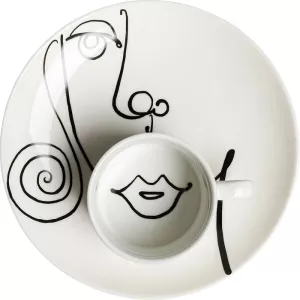 Kaffekopp Viso Donna svartvit 2 delar