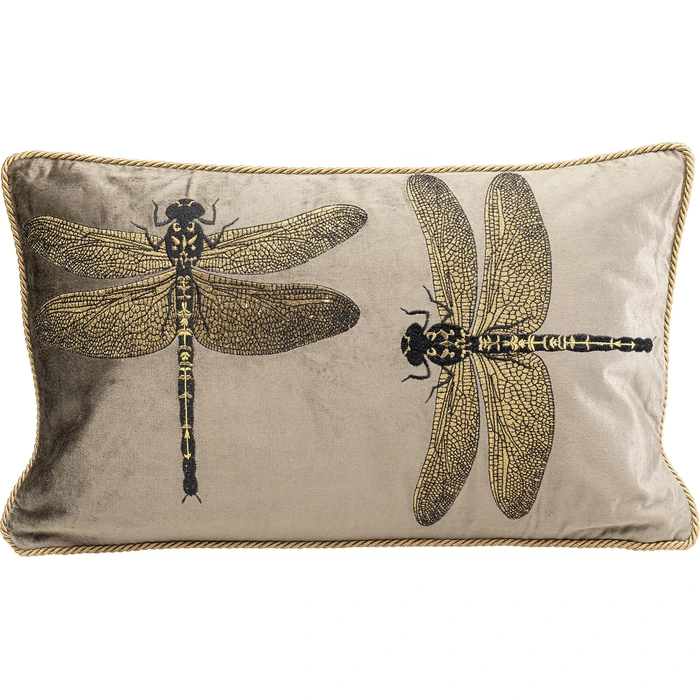 Prydnadskudde Glitter Dragonfly Brown 50x30cm