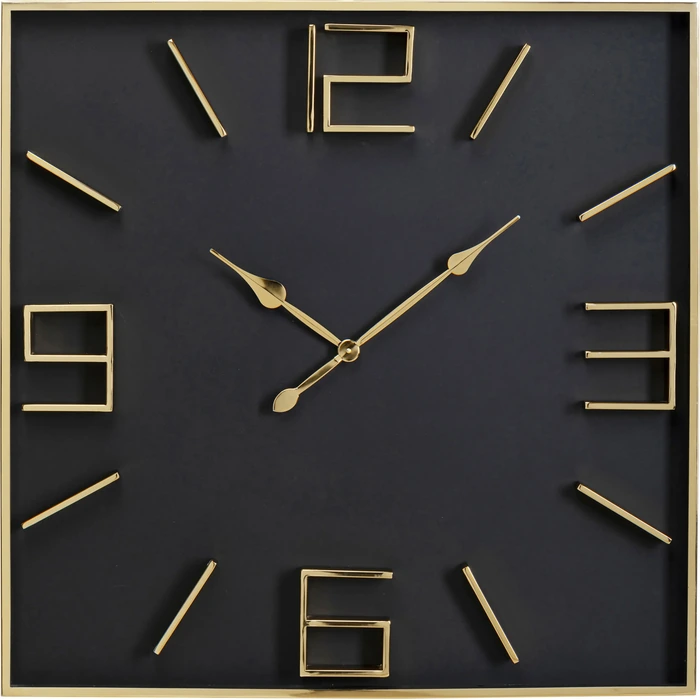 Väggklocka Gamble svart/guld 92x92 cm