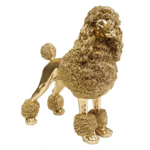 Skulptur Pudel - Guld, 34cm