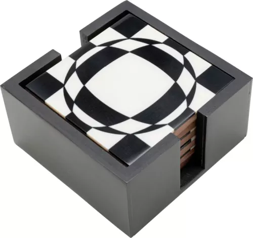 Glasunderlägg Schack - Svartvit