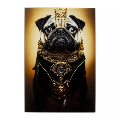 Glastavla Prins Mops - 60x40cm