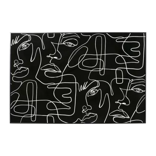 Tavla Faces Svart/Vit - 150x100cm