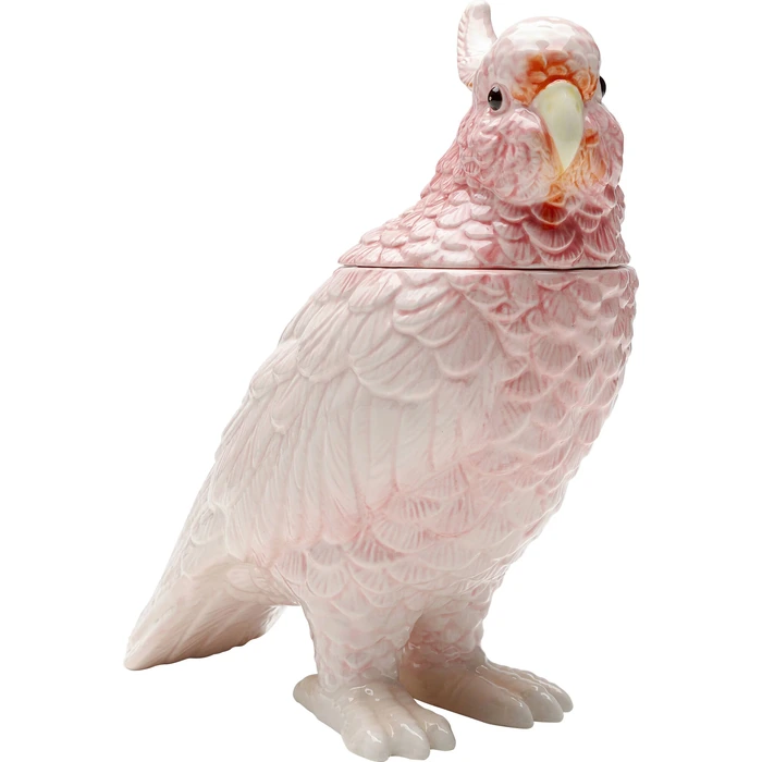 Dekorburk Fågel – Rosa, 23 cm