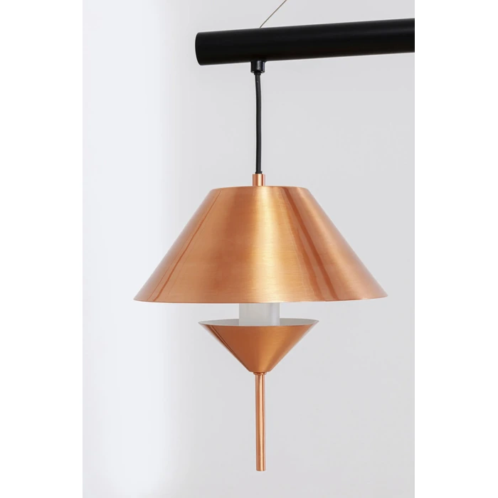 Taklampa Cappelli flerfärgad, 155 cm, Vit/Svart/Guld, mått 150 x 154.5 x 35 cm, sedd från vänster sida