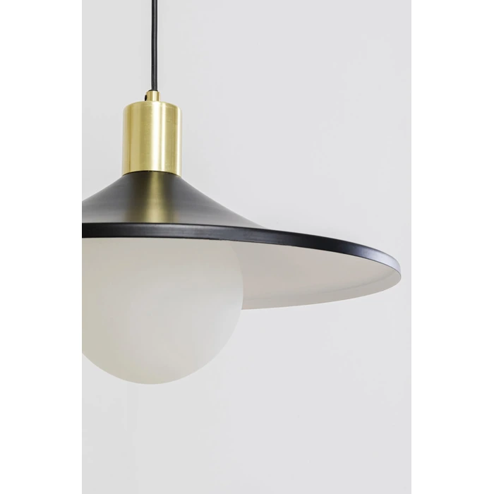 Taklampa Cappelli flerfärgad, 155 cm, Vit/Svart/Guld, mått 150 x 154.5 x 35 cm, sedd framifrån