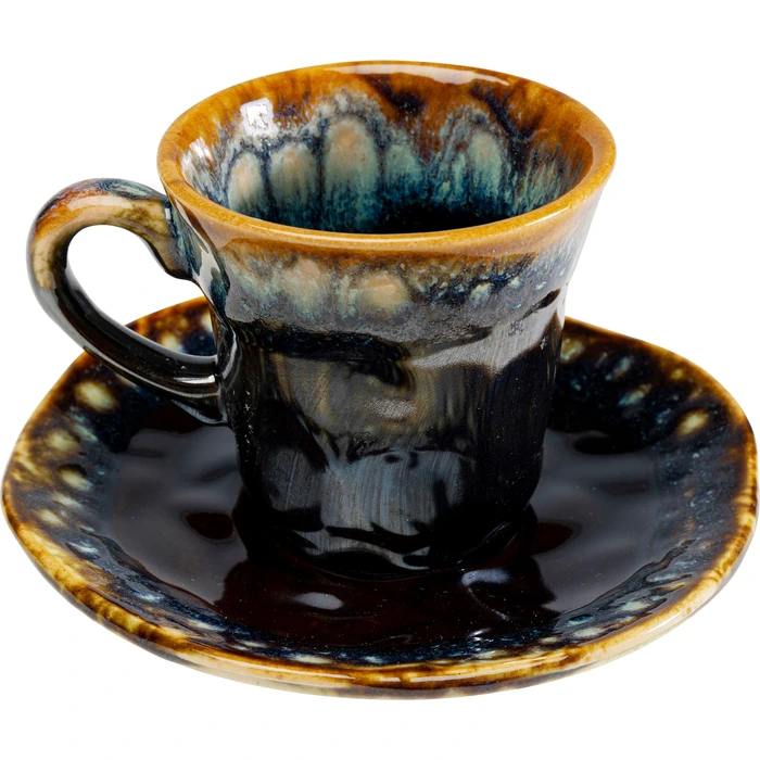 Espressokopp Lio mörkblå, 2 delar