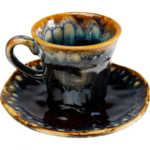 Espressokopp Lio mörkblå, 2 delar