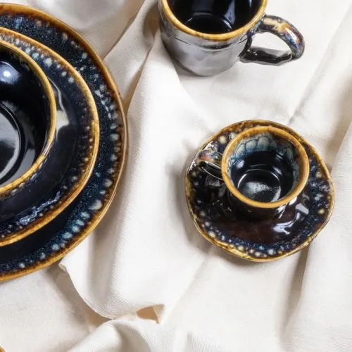 Espressokopp Lio mörkblå, 2 delar