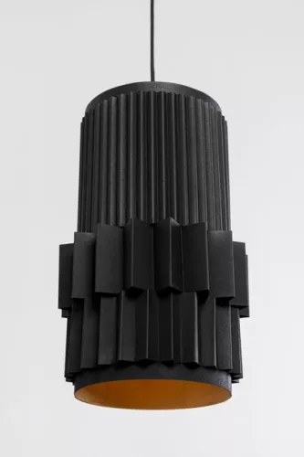 Pendellampa Räfflad Cylinder - Svart