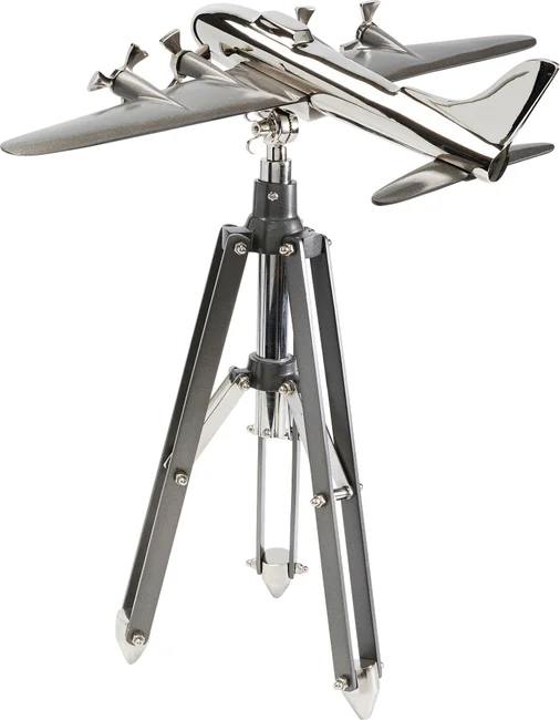 Skulptur Flygplan Stativ - Silver, 54cm