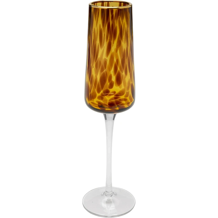 Champagneglas Caramel brun och guld