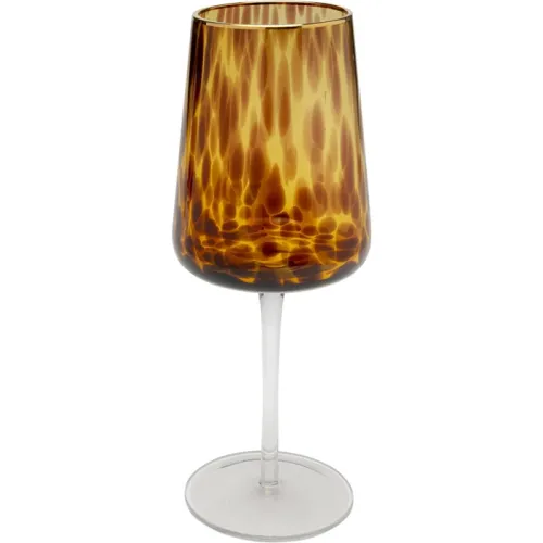 Vinglas Caramel brun och guld