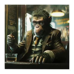 Glastavla Bar Monkey - 100x100cm