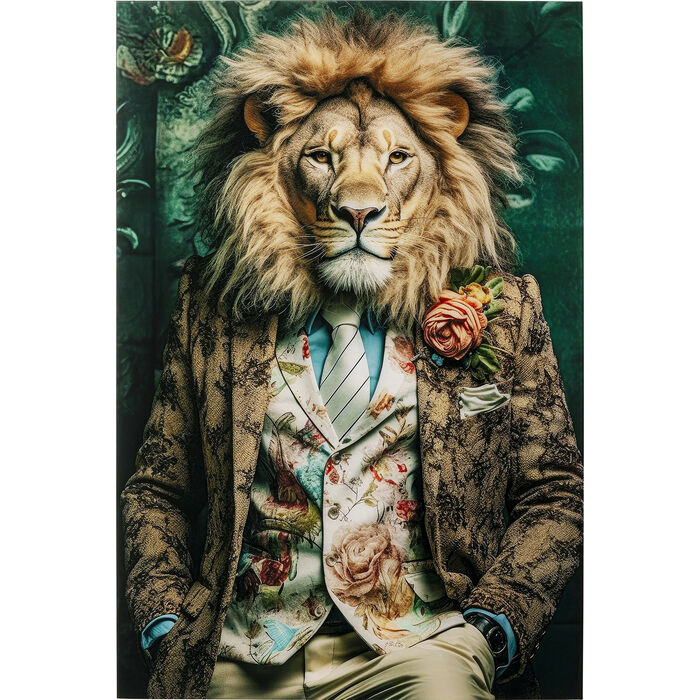 Glastavla Sir Lion, 100x150cm