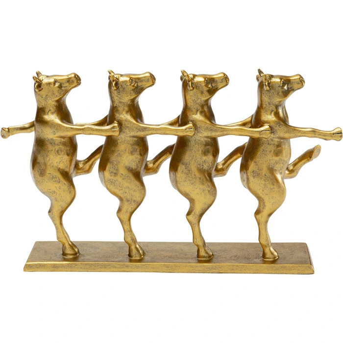 Dekorationsfigur Dancing Cows guld 40 cm