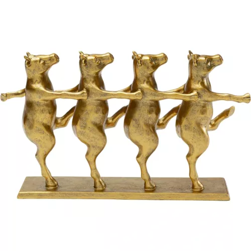 Dekorationsfigur Dancing Cows guld 40 cm