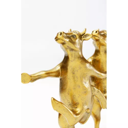Dekorationsfigur Dancing Cows guld 40 cm