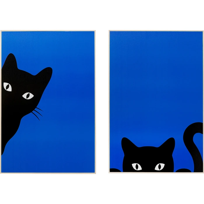 Tavelset Ciao Gatto blå/svart, 2 delar