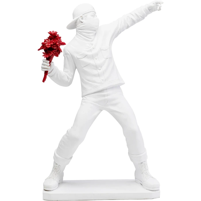 Dekorationsfigur Street Art Bouquet vit 67 cm, mått 66.5 x 41.5 x 24 cm, i huvudvy