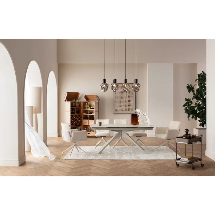 Taklampa Supernova Smoky, 120 cm, Grå/Silver, mått 160 x 110 x 25 cm, placerad i rumsmiljö