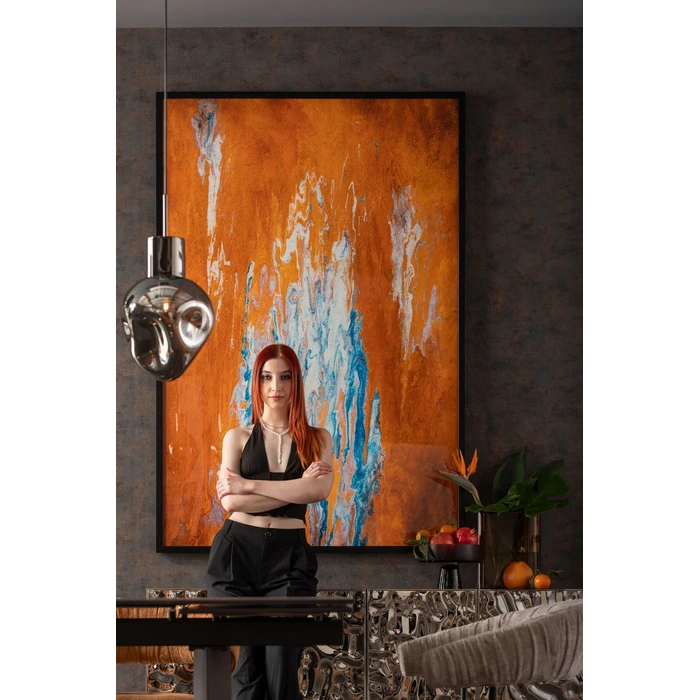 Taklampa Supernova Smoky, 120 cm, Grå/Silver, mått 160 x 110 x 25 cm, placerad i rumsmiljö
