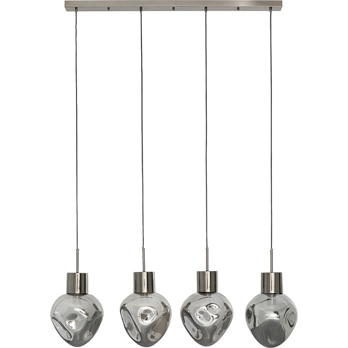 Taklampa Supernova Smoky, 120 cm, Grå/Silver, mått 160 x 110 x 25 cm, sedd framifrån
