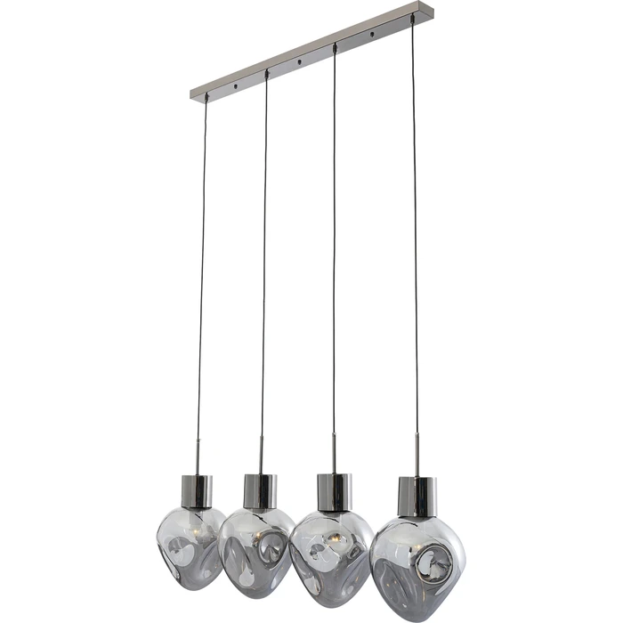 Taklampa Supernova Smoky, 120 cm, Grå/Silver, mått 160 x 110 x 25 cm, sedd från sidan