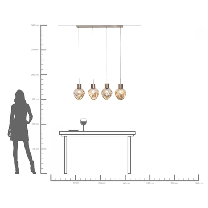 Taklampa Supernova Smoky, 120 cm, Grå/Silver, mått 160 x 110 x 25 cm, med fokus på konstruktion och utförande
