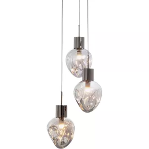 Taklampa Supernova rökgrå, 3 skärmar Ø45 cm, Grå/Silver, mått 160 x 45 x 45 cm, i huvudvy