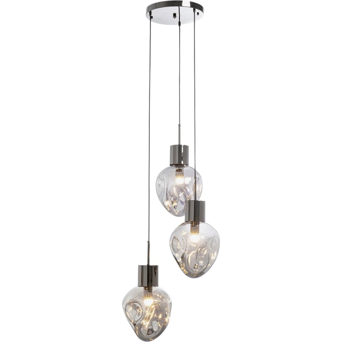 Taklampa Supernova rökgrå, 3 skärmar Ø45 cm, Grå/Silver, mått 160 x 45 x 45 cm, bakifrån