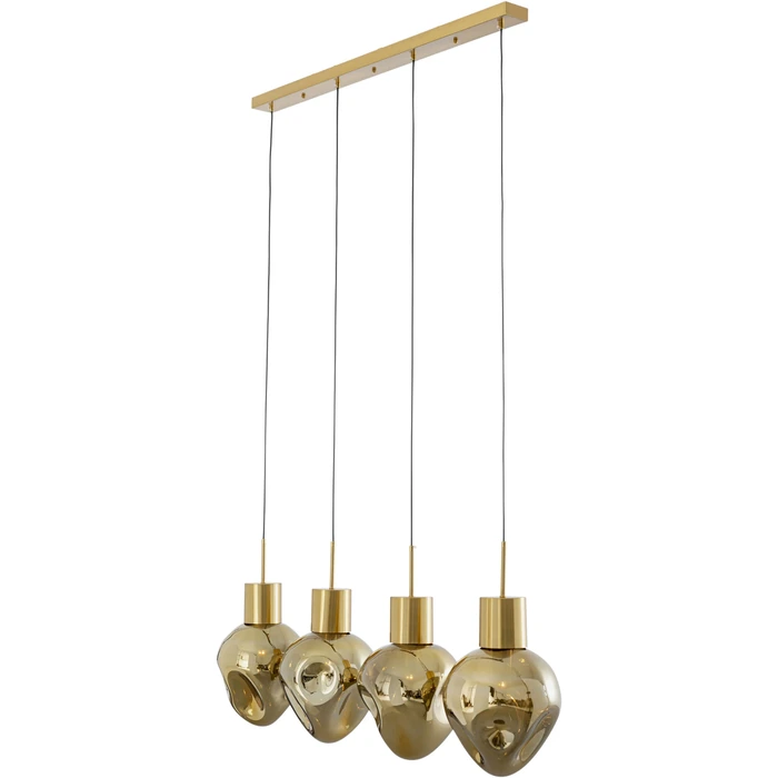 Taklampa Supernova Amber, 120 cm, Guld, mått 160 x 110 x 25 cm, sedd från sidan