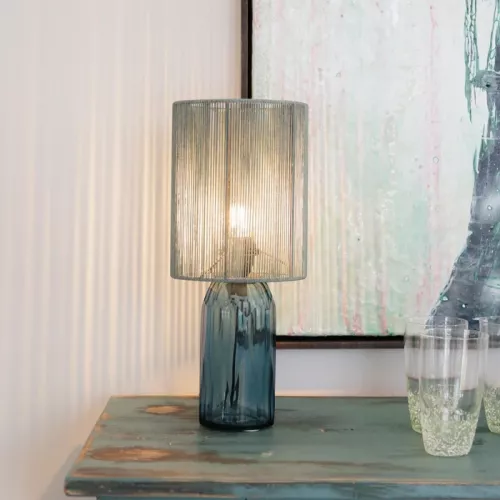 Bordslampa Tråd och Glas – Blå, 42 cm