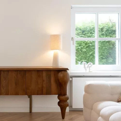 Bordslampa Marleen - Beige/Bouclé, 60cm