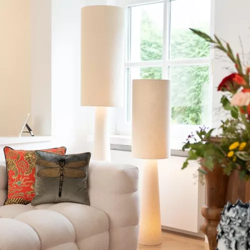 Golvlampa Marleen - Beige/Bouclé, 130cm