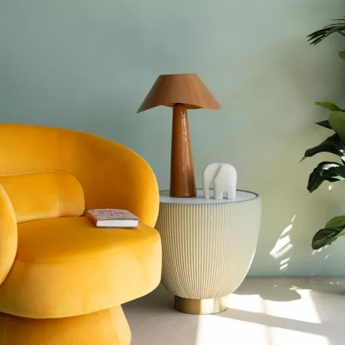 Bordslampa Cloudy Round Orange 49cm