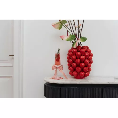 Vas Strawberries röd 24 cm