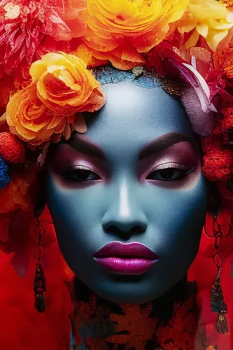 Glastavla Flammande Flora, 80x120cm