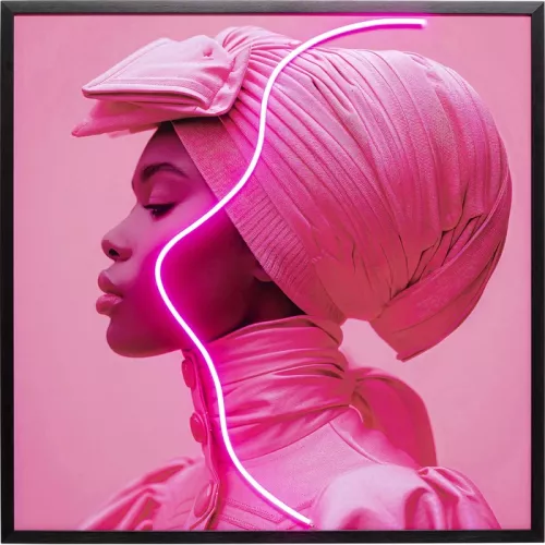 LED-tavla Pink Woman rosa, 80 x 80 cm