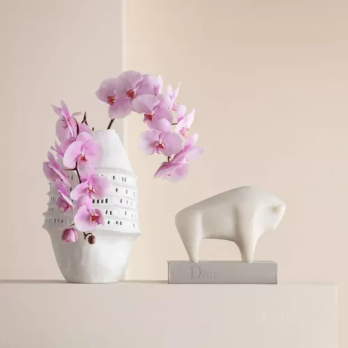 Skulptur Mjuk Tjur – Vit, 21 cm