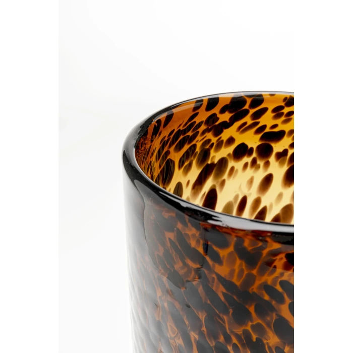 Vas Caramel i brunt glas, 37 cm, Svart/Brun, mått 36.5 x 14 x 14 cm, sedd ovanifrån