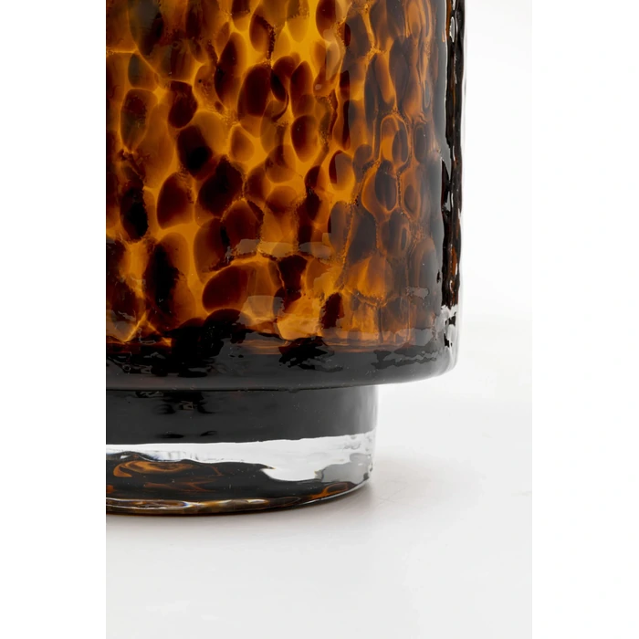 Vas Caramel i brunt glas, 37 cm, Svart/Brun, mått 36.5 x 14 x 14 cm, sedd från sidan
