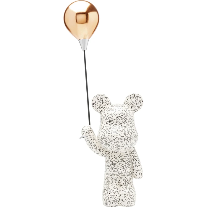 Dekorationsfigur Balloon Bear svart-vit 60 cm