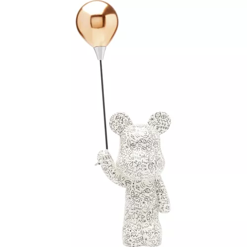 Dekorationsfigur Balloon Bear svart-vit 60 cm