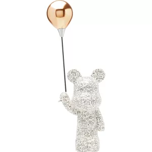 Dekorationsfigur Balloon Bear svart-vit 60 cm