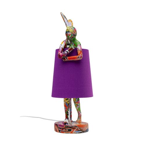 Bordslampa Rabbit Graffitti/Lila, 50cm
