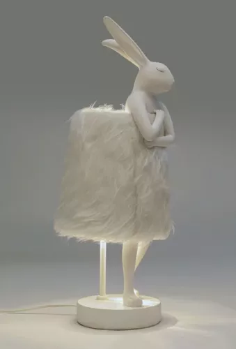 Bordslampa Rabbit Vit Päls, 50cm