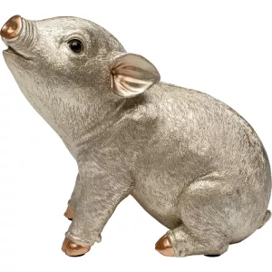 Spargris BoxParty Pig rosa/guld 18 cm